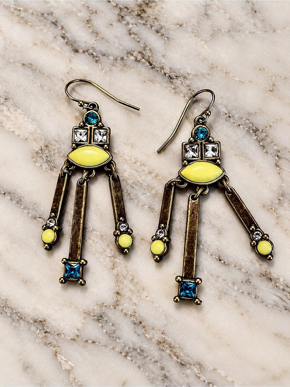 Silpada Gold & Yellow Dangle Earrings Like New